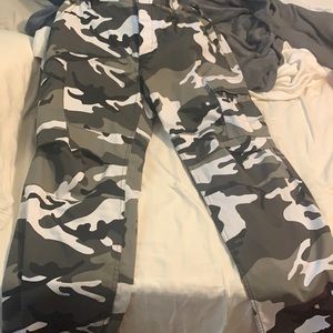 Black and white camo pants